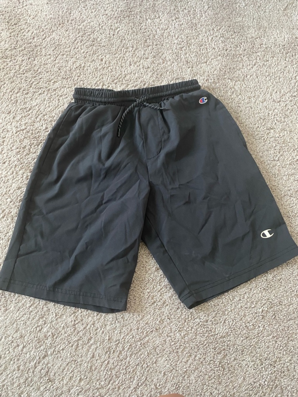 Champion Black Sports Shorts with Logo